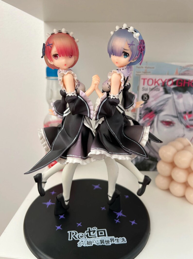 Rem and Ram Twins Holding Hands Figure Etsy