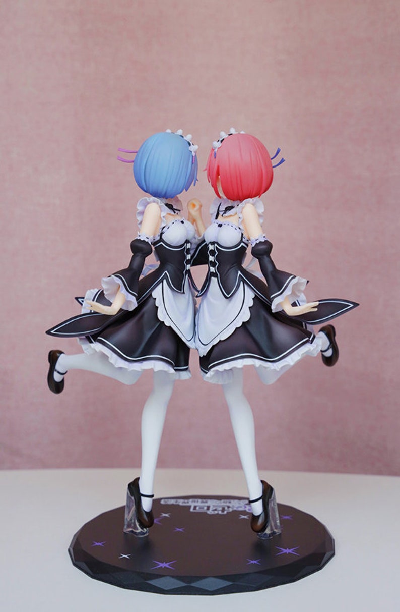 Rem and Ram Twins Holding Hands Figure Etsy