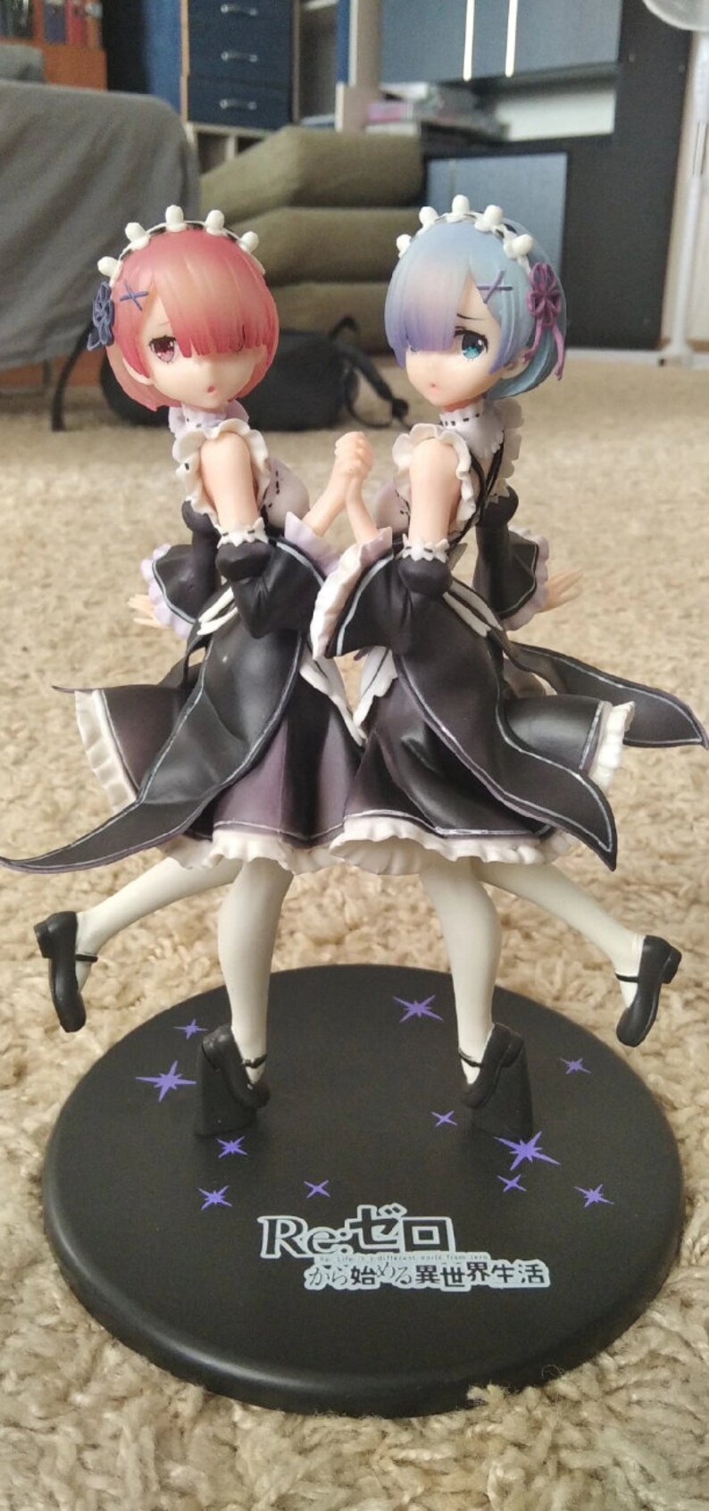 Rem and Ram Twins Holding Hands Figure Etsy