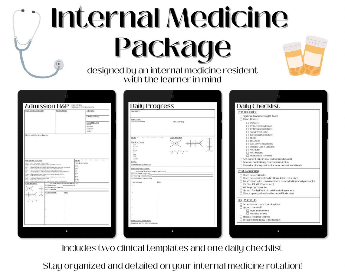 Internal Medicine Clinical Templates: Admission H&P (history and ...