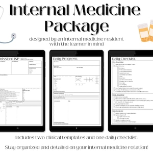 Modelli clinici di medicina interna: visita medica al momento del ricovero (anamnesi e visita medica), progressi giornalieri (SOAP), checklist giornaliera - iPad e stampa