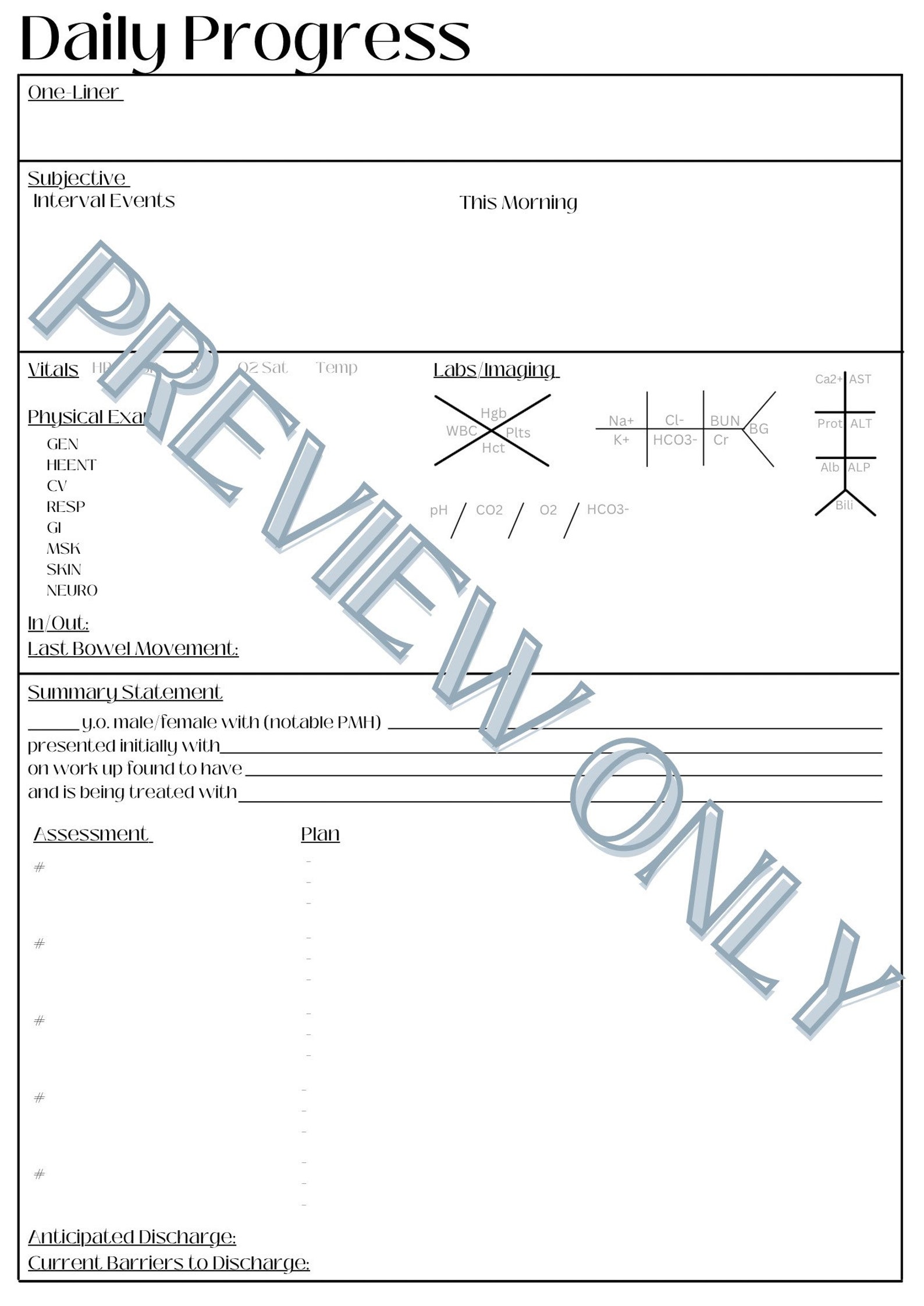 Internal Medicine Clinical Templates: Admission H&P (history and ...