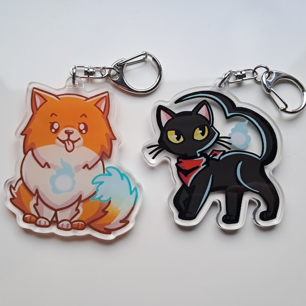 Ghost Trick - Tricky Animals Hand-Drawn Acrylic Keychains - LIMITED STOCK