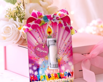 Personalized Birthday Money Card Holder, Money Holder with Name for gift, Money Gift Holder, Money Gift Ideas, Cash Gift Holder