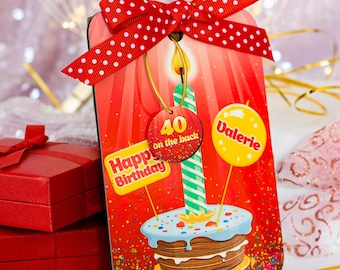 Personalized Birthday Cash Place Holder with Number Any Age