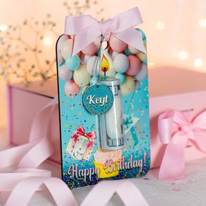 Porte-cartes d'anniversaire personnalisé, porte-monnaie avec nom pour cadeau, porte-cadeau en argent, idées cadeaux en argent, porte-cadeau en espèces