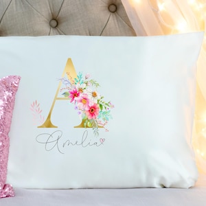 Custom satin pillowcase with name Personalized birthday gift for girls with monogram Creative personalized gift for teens