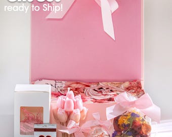 21st birthday gift for her Pamper Set with Personalized silk pillowcase, candle, scrunchy and sachet in Custom Gift Box