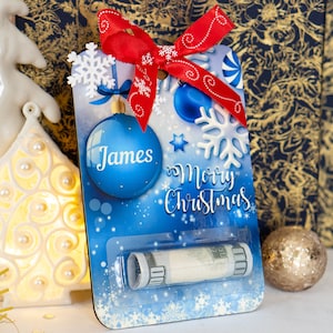 Personalized Christmas Money Holder for Man Custom Money Card Gift Idea for Family Christmas Cash Gift for Teen Boy Christmas Envelopes