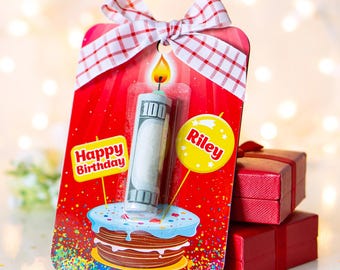 Cash money card holder, Birthday gift money holder, Personalized holiday money holder witty, Money Gift Idea for Teens or Best Friend