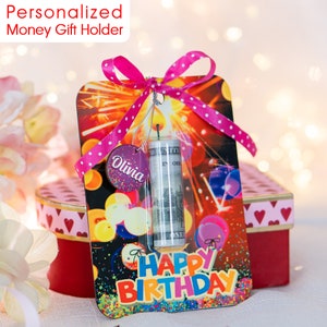Personalized Birthday Money Card Holder, Money Holder with Name for gift, Money Gift Holder, Money Gift Ideas, Cash Gift Holder