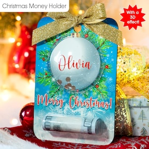 Funny christmas money holder for coworker gift ideas Custom christmas cards or cash envelopes for employees Holiday ornament card holder