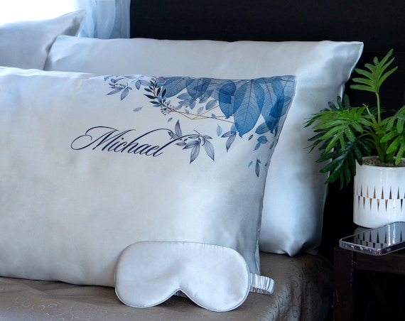 ustom Silk Pillowcase for Men Personalized Romantic Gift Him Silk Pillow Cover for Him Personalized Name Etsy