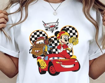 Disney Cars Mickey Mouse T-Shirt, Disneyland Lightning McQueen Matching Family Tee, Holiday Vibes, Magic Kingdom Gifts, Unisex Outfit