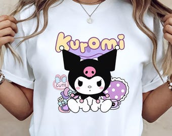 Kuromi Coquette T-Shirt, Kawaii Hello Kitty Matching Family Tee, Holiday Vibes, Magic Cartoon Gifts, Unisex Outfit, Gift for Girls