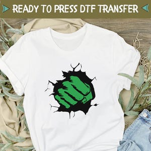 Cool Hulk Fist DTF Transfer, Bruce Banner Marvel Design DTF, Avengers Ready To Press, MCU Design, Marvel Gift Crew Direct To Film, Thanos