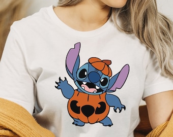 Lovely Stitch Pumpkin T-Shirt, Disney Stitch Shirt, Pretty Disney Halloween T-Shirt, Disneyland Tee, Man Shirt, Woman Shirt T, Kid Shirt Tee
