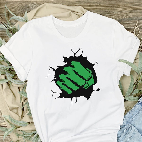 Cool Hulk Fist T-Shirt, Bruce Banner Marvel Design Shirt, Hulk Avengers Tee, Marvel Comic Universe Shirt, Man Shirt, Woman Shirt, MCU Hulk T