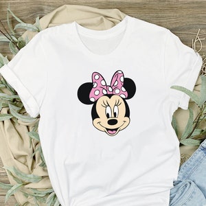 Camiseta com design fofo da Minnie Mouse, camiseta da Disney Minnie Mouse, camiseta adorável da Disney da Minnie, camiseta da Disneylândia, camiseta masculina, camiseta feminina