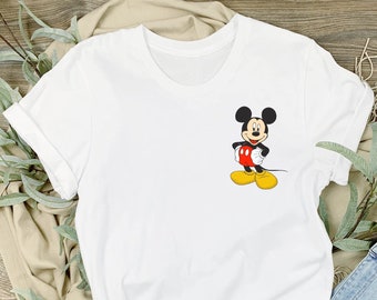 Bella t-shirt di Topolino, Disney Topolino camicia, t-shirt Pretty Mickey Pocket Design, Disneyland Tees, Kid Shirt Tee, Woman Shirt Tee