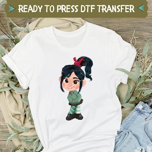 Cute Vanellope von Schweetz DTF Transfer, Disney Wreck-It Ralph DTF, Pretty Disney Vanellope Ready To Press, Disneyland Family Design