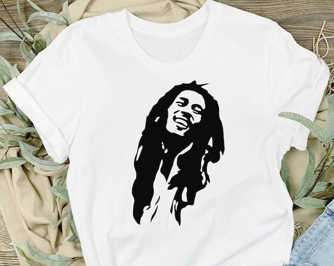 Chill Bob Marley Silhouette T-Shirt, Vector Bob Marley Shirt, Jamaica Shirt, Memory of Bob Marley, Celebrity Tee, Man Shirt Tee, Woman Shirt