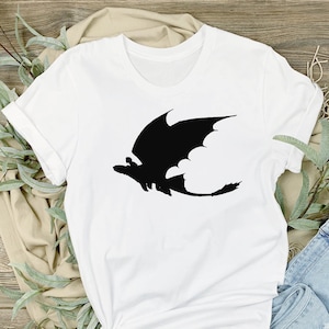 Toothless Silhouette Shirt, Disney How To Train Your Dragon, Disney Hiccup Outfit, Disney Toothless Vector Shirt, Kid T-Shirt, Woman T-Shirt