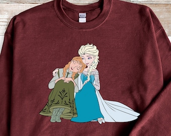 Schöne Eiskönigin Elsa und Anna Sweatshirt, Disney Gefrorene Schwestern Hoodie, Disneys Prinzessin Elsa, Disneyland Pullover, Kinder Shirt, Unisex Rundhalsausschnitt
