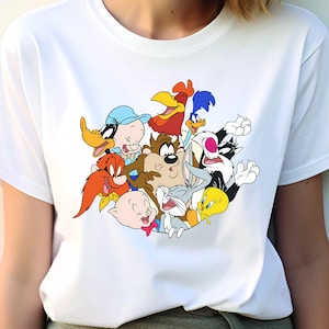 Camiseta del equipo de Looney Tunes, camiseta de Bugs Bunny, camiseta de Warner Bros, camisetas retro de Space Jam, regalos de cumpleaños, atuendo unisex, lienzo de Kid Bella