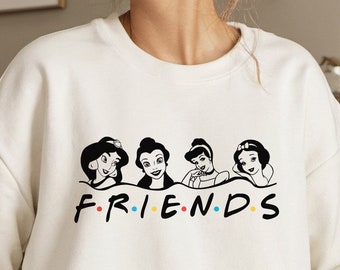 Lovely Disney Princesses Sweatshirt, Vintage Disneyland Friends Hoodie, Magical Kingdom Princess Shirt, Kid Long Sleeve, Unisex Crewneck