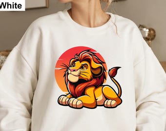 König der Löwen Mufasa Sweatshirt, Disney Simba Vater Hoodie, Disneyland Passende Shirt, Disneyland Paris Familie Outfit, Unisex Rundhalsausschnitt, Kidwear