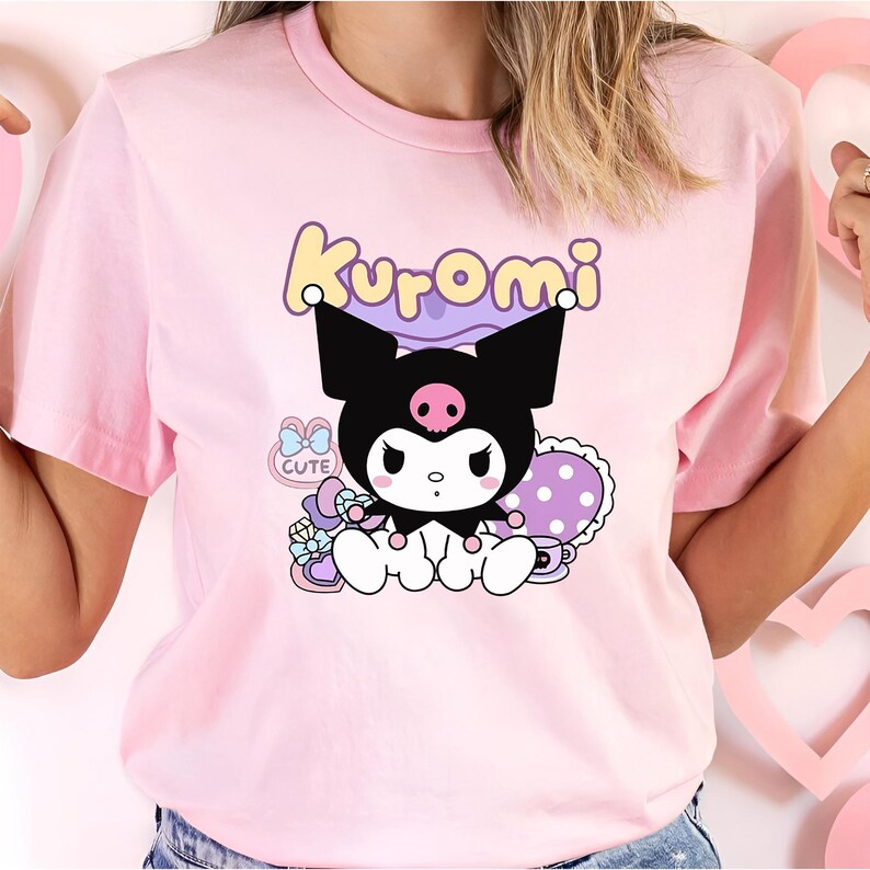 Kuromi Coquette T-shirt, Kawaii Hello Kitty Matchande Familjet-t-shirt, Semestervibbar, Magiska Tecknade Gåvor, Unisex Outfit, Present till Flickor bild 11