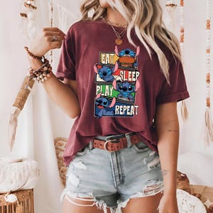 Cute Stitch T-Shirt, Disney Lilo&Stitch Shirt, Disneyland Family Tee, Magic Kingdom Crew, Unisex Outfit, Cotton Garment, Paris Memories image 7