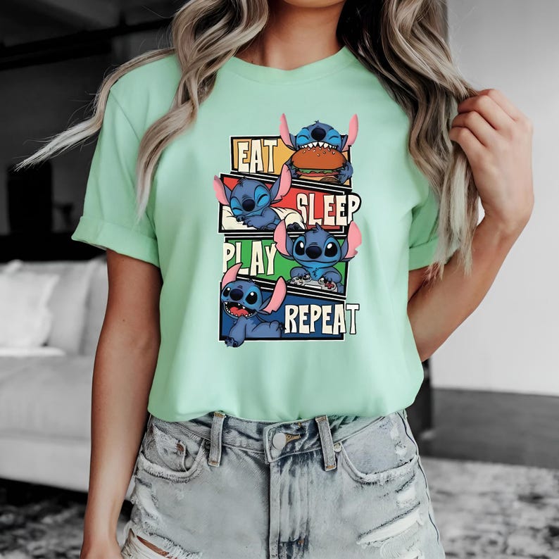 Cute Stitch T-Shirt, Disney Lilo&Stitch Shirt, Disneyland Family Tee, Magic Kingdom Crew, Unisex Outfit, Cotton Garment, Paris Memories image 8