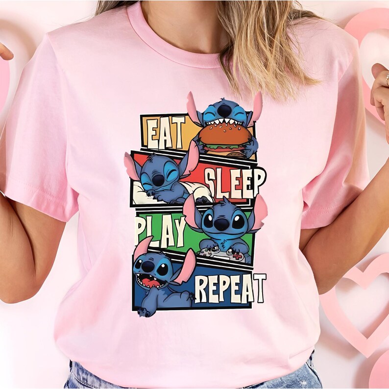 Cute Stitch T-Shirt, Disney Lilo&Stitch Shirt, Disneyland Family Tee, Magic Kingdom Crew, Unisex Outfit, Cotton Garment, Paris Memories image 10