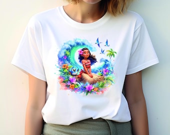 Koszulka Disney Moana, Koszulka Disney Moana 2 Movie, Dopasowany strój Moana Maui, Koszulka rodzinna Disneyland, Prezenty dla dzieci, Koszulka unisex Magic Kingdom