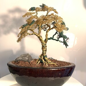 Wire tree, bonsai tree, bonsai sculpture, miniature art, tree of life, Japan style, wire sculpture