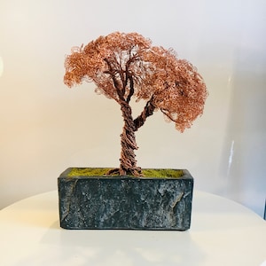 Wire tree, bonsai tree, bonsai sculpture, miniature art, tree of life, Japan style, wire sculpture