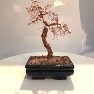 Glass beads bonsai, wire tree, bonsai tree, bonsai sculpture, miniature art, tree of life, Japan style, wire sculpture