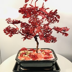 Wire tree, maple bonsai tree, bonsai sculpture, miniature art, tree of life, Japan style, wire sculpture