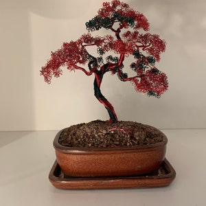 Wire tree, bonsai tree, bonsai sculpture, miniature art, tree of life, Japan style, wire sculpture