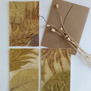 Ecoprinted Papier Botanische Designs Grußkarten Umweltfreundliche Geschenke Handgemacht Naturdrucke Handgemachte Eleganz