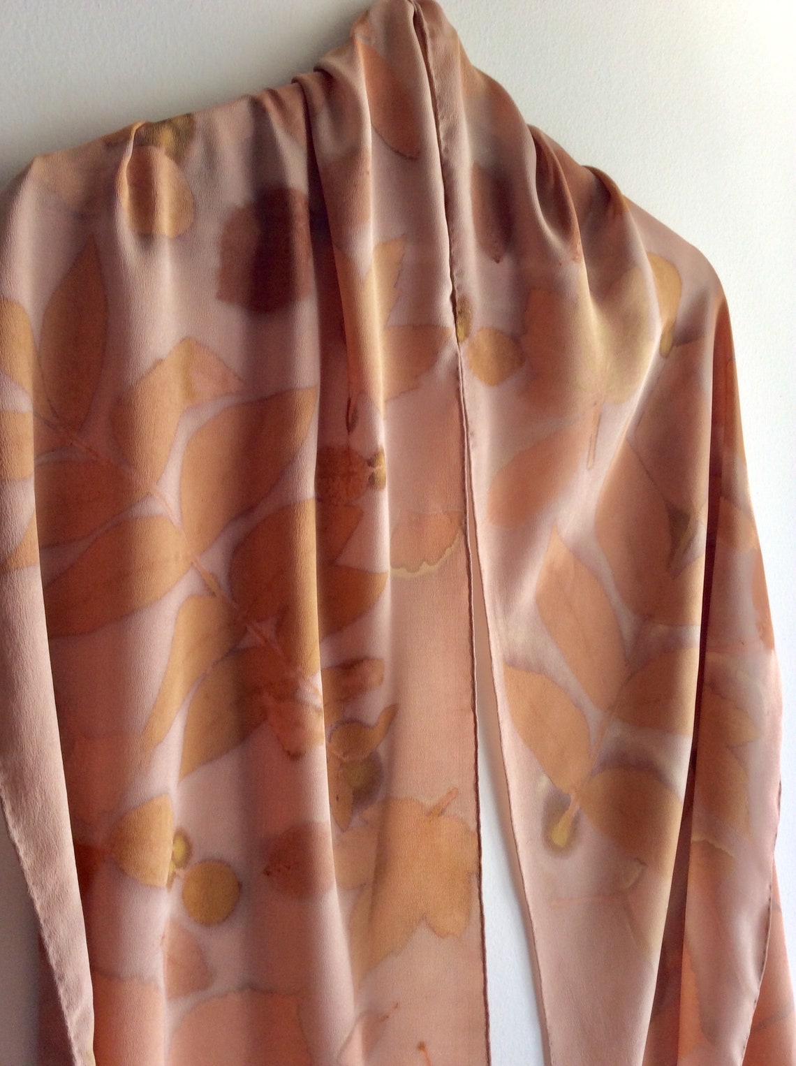 100% silk artistic botanical large scarf main image 1