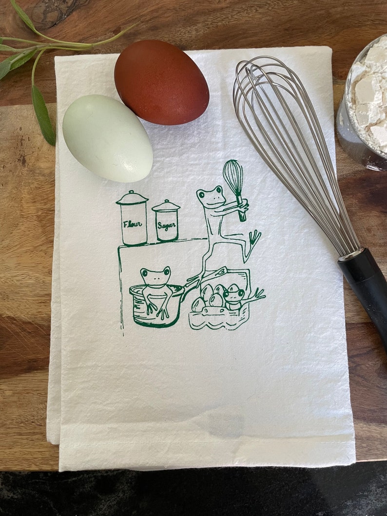 Whimsical Frog Kitchen Hand Towel - Etsy