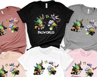 Palworld Game Shirt: Cattiva, Tanzee, Grizzbolt