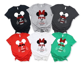 First Disney Trip Shirts, My 1st Disney Trip, Disney Matching Shirts, Minnie/Mickey shirts, Disneyland Shirt, Disneyworld Shirt, Disney tee
