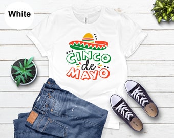 Cinco de Mayo Shirt, Mexico Family Shirts, Mexican Theme Sombrero Fiesta Tee, Gift  Guitar Tshirt, Funny Mamacita Shirt, Papacito Shirt