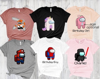 Among Us Birthday Shirt: Family Matching Gamer Tee