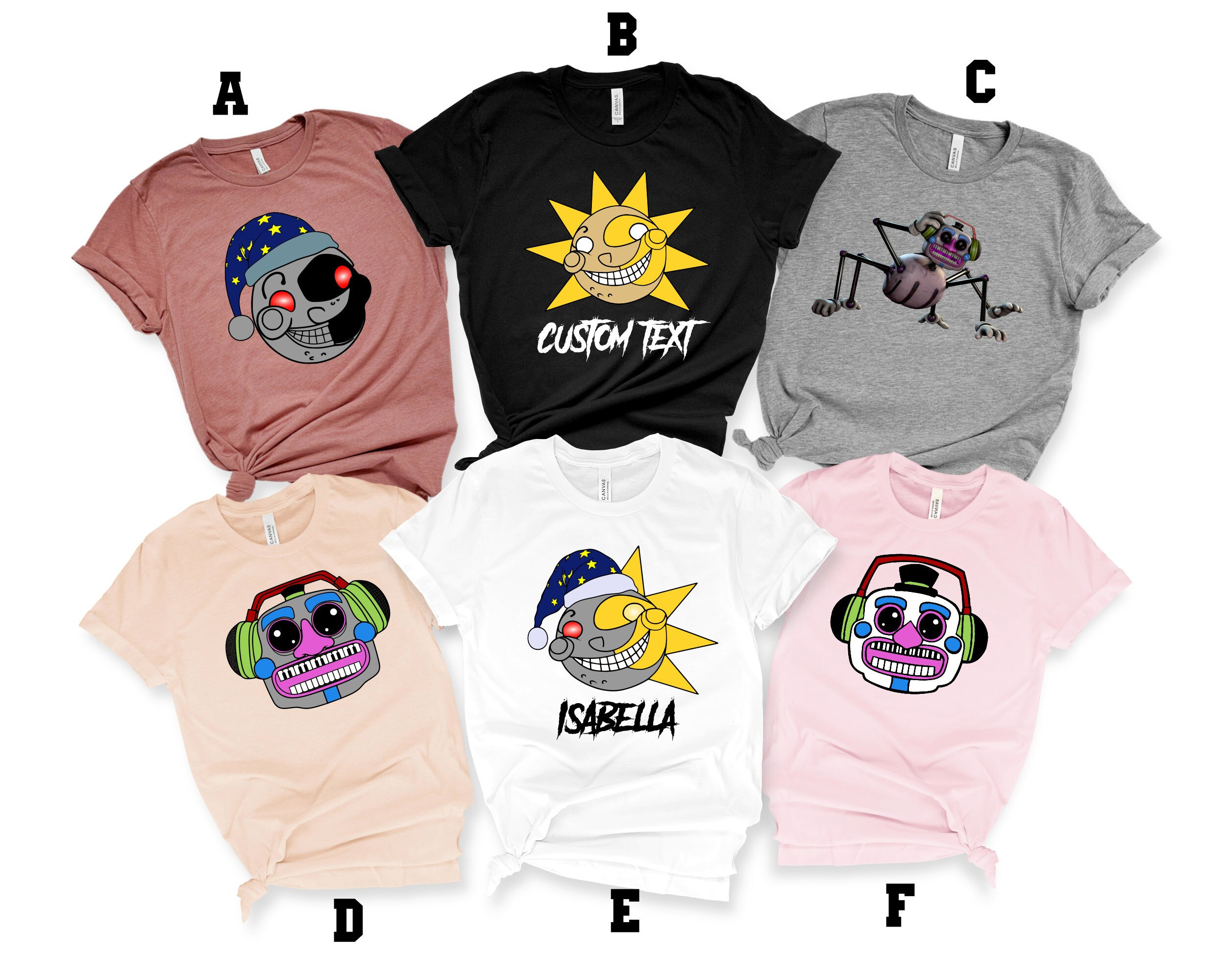 Discover FNAF Sweatshirt, Moon and Sun, Dj Music Man Shirt, Daycare Attendant, Fnaf Security Breach, Five Nights at Freddy's Tee, sun and moon fnaf