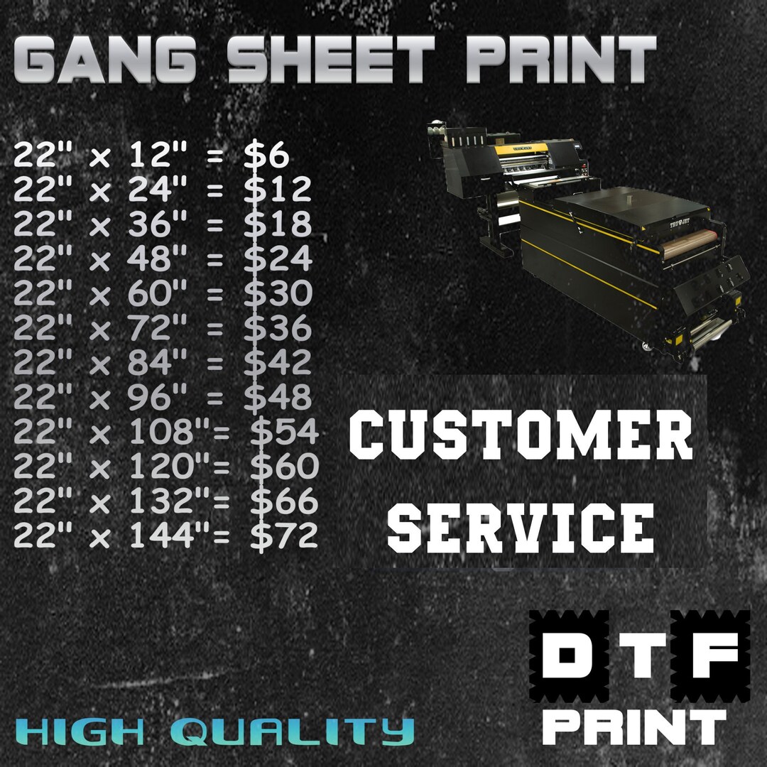 Custom DTF Transfers: Full Color Ready to Press Gang Sheet - Etsy